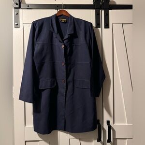 Vintage NY Invasion Gorpcore Military Style Navy Women's Long Blazer